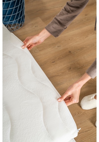 Topper Hybrid Dual Firmness Yatak Pedi- Çift Kişilik Sert & Soft Bir Arada - Yıkanabilir Kılıflı Beyaz