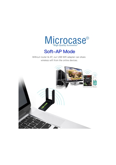 Dual Band Ax1800 Wifi 6 3.0 Kablosuz Usb Wifi Adaptörü Al4124
