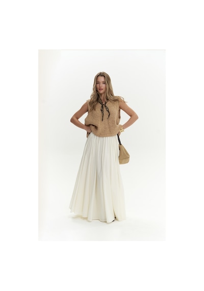 Mai Collection Mai Studios Co. Knitle Rahat Kalıp Triko Tarçın Crop Tarçın