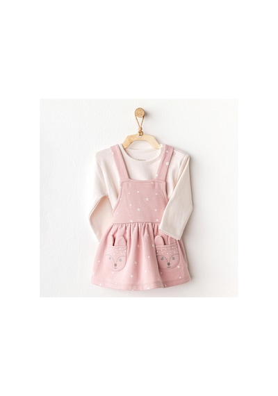 Andywawa Kız Bebek Puppy Gazelle Elbise Takım Pembe Ac25054 Pembe