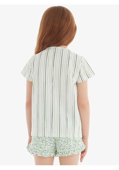 Blackspade Kız Çocuk T-shirt 51824 - Desenli Desenli Çok Renkli