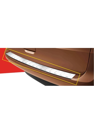 Volkswagen Uyumlu Caddy 2021- Arka Tampon Üstü Koruma Paslanmaz Çelik