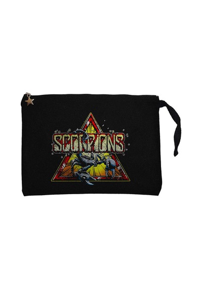 Scorpions Triangle Siyah Clutch Astarlı Cüzdan / El Çantası
