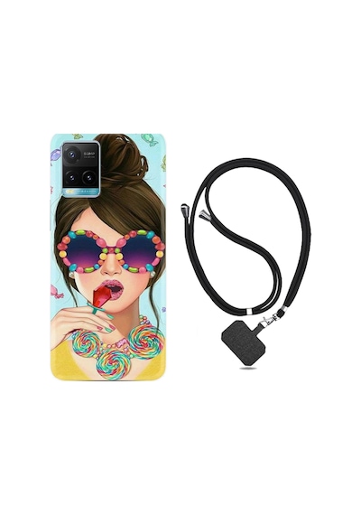 Vivo Y21 Kılıf Boyun Askılı Sugar And Woman 1418