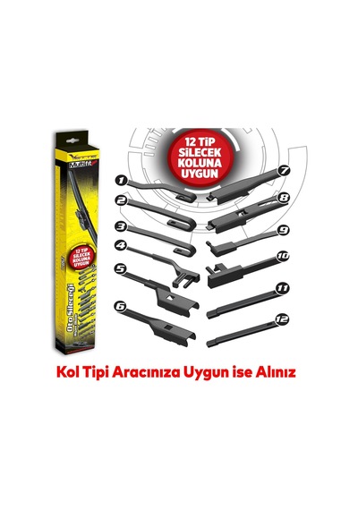 Vette Plus Multifit Araba Araç Otomobil Oto Ön Cam Arka Cam Silecek Muz Sileceği 550 Mm 55 Cm