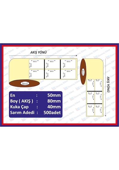Noter Resim Ve Fotoğraf Bantı Etiketi Logosuz 50 x 80 500 Adet