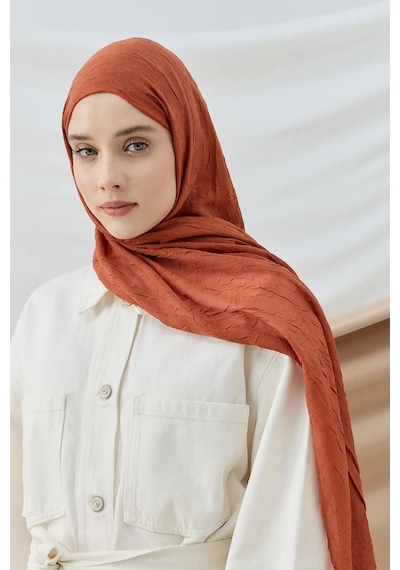Deserto Fashion Bambu Şal Düz Renk-3576 Turuncu