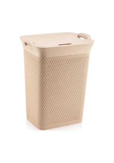 Omnipazar Sy-4630 Plastik Safir Kirli Çamaşır Sepeti 55 Lt Bej