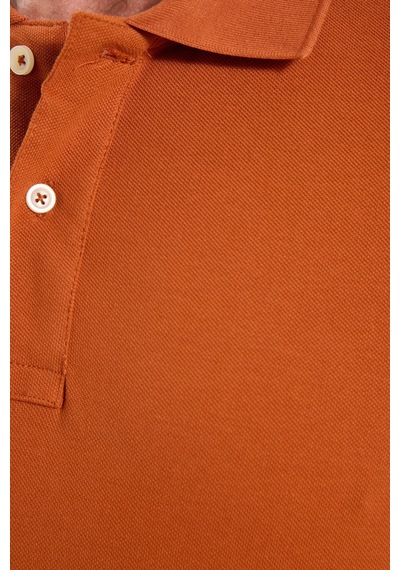 Tudors Erkek Slim Fit Dar Kesim Premium Seri %100 Pamuk Yumuşak Dokulu Merserize Hardal Polo Yaka Tişört-50920 Kahverengi