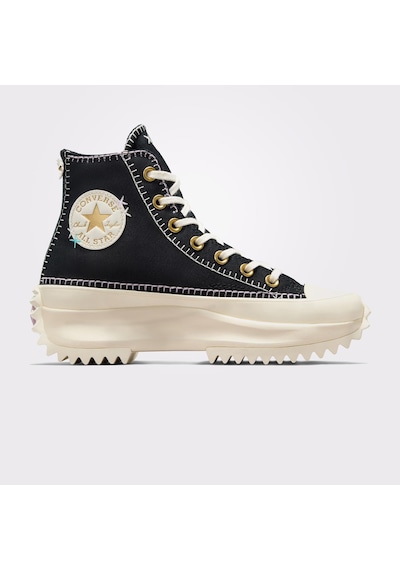 Converse Run Star Hike Unisex Siyah Platform Sneaker Düz A08733c Siyah