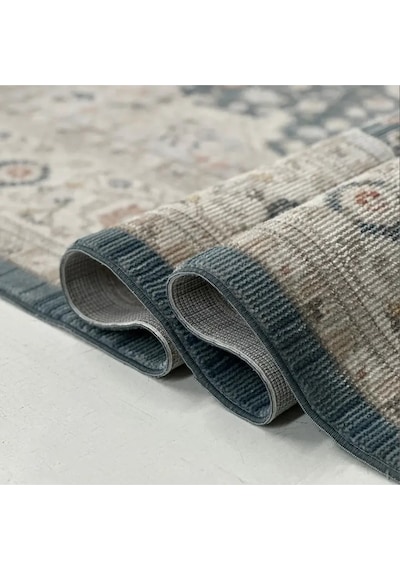 Mariesse Home Antik Serisi Vintage Modern Dokuma Salon Oturma Odası Halısı 403-mavi