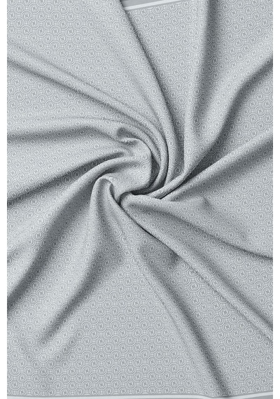 Vakko Twill İpek Eşarp - Helezon Monogram - Gümüş