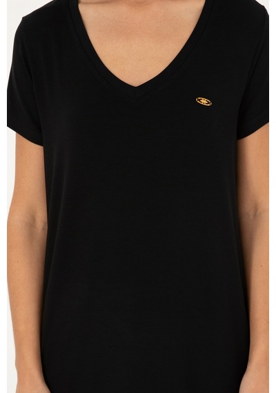 U.S. Polo Assn. Kadın Siyah V Yaka Basic Tişört 50280019-VR046 U.S. Polo Assn. Kadın Siyah V Yaka Basic Tişört 50280019-VR046