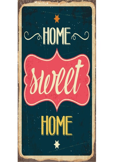 Home Sweet Home (10 CM X 20 CM) mini retro ahşap poster