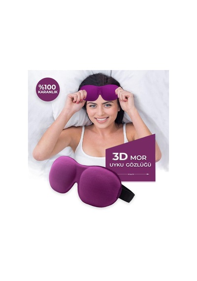 Uyku Gözlüğü Uyku Bandı 3d Uyku Gözlüğü Mor