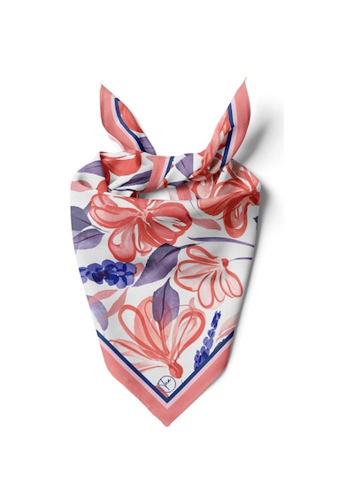 Lavanta Ve Mercan Rüyası Desen Bandana/fular Çok Renkli
