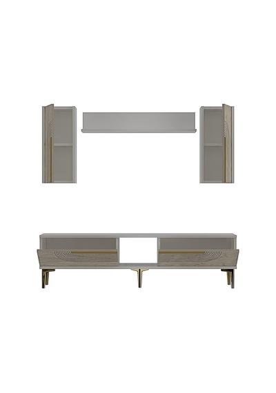 Tvr1502btg Meyra Tv Ünitesi Takımı Beyaz-traverten-gold 150cm