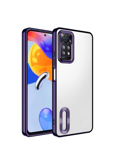 Case 4u Xiaomi Redmi Note 11 Pro 5g Kılıf Kamera Lens Korumalı Şeffaf Renkli Logo Gösteren Parlak 1
