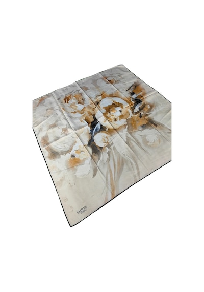 Mim Eşarp Emilya Rayon Çiçek Desenli Eşarp 90x90 Cm Tarçın - Kahve