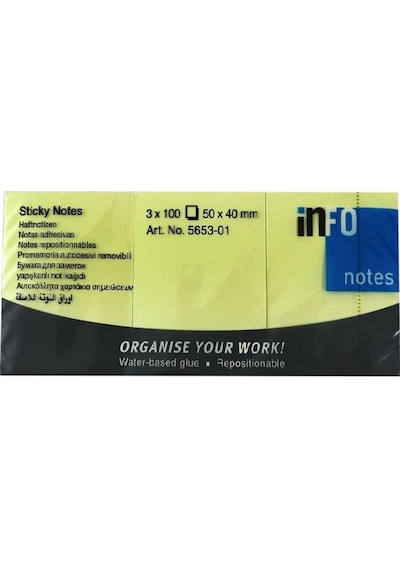 Info Notes 50x40 Sarı Postit 3 Lü Pk 100 Yp 565301