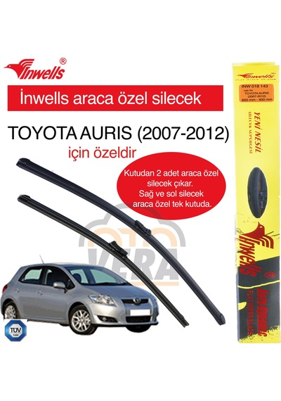 Toyota Uyumlu Aurıs 2007-2012 İnwells Araca Özel Silecek Takımı Inw0181