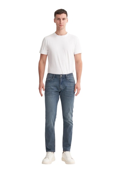 Cazador Erkek Terry Normal Bel Slim Fit Boru Paça Jean Pantolon Koyu Gri