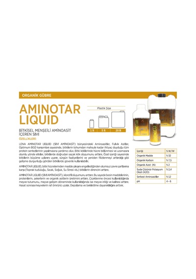 Amınotar Lıquıd (Sıvı Amino Asit-Organik Gübre) 1 L Amınotar Lıquıd 1 L