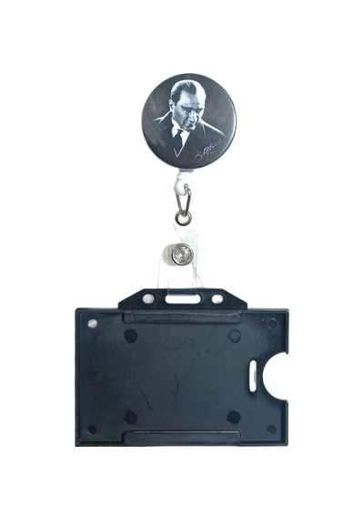 Atatürk Metal Yoyo Ve Siyah Yatay Kartlık ,yaka Kartı,
