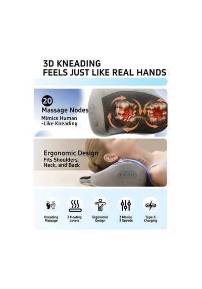 Osmıng Isı İle Kablosuz Sırt Ve Boyun Masajı, Derin Doku Ağrısı Ve Omuz Rahatlaması İçin Şarj Edilebilir 20 Düğüm 3d Shiatsu Yastık, Ev, Ofis Ve Araba İçin Taşınabilir, İdeal Osmıng Isı İle Kablosuz Sırt Ve Boyun Masajı, Derin Doku Ağrısı Ve Omuz Rahatlaması İçin Şarj Edilebilir 20 Düğüm 3d Shiatsu Yastık, Ev, Ofis Ve Araba İçin Taşınabilir, İdeal