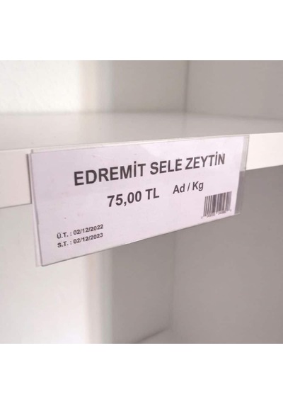 Cep Tipi Yapışkanlı Şeffaf Etiketlik 10x6cm U Tipi 100lü Paket 100 Adet