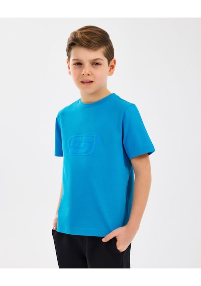 Skechers B Essentials T-shirt Büyük Erkek Çocuk Mavi Tshirt Sk232080-315 Mavi