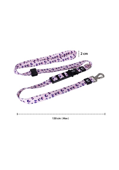 Patterned Recycled Hands Free Leash Pembe - Pudra