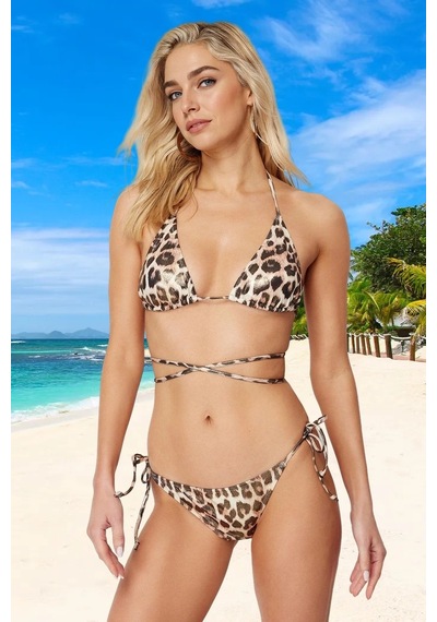 Ersefa Bağlamalı Tasarım Bikini Takımı Hızlı Kuruyan Plaj Ve Havuz İçin Çok Renkli