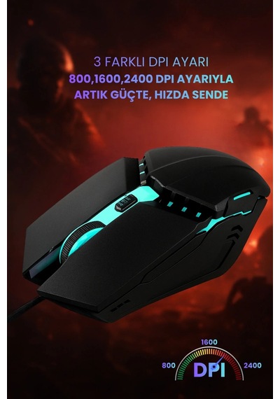C-66 Rgb Led Işıklı Kablolu Chocolate Klavye + Mouse Set Diğer