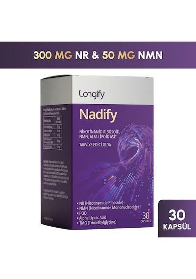 Longify Nadify Nr, Nmn, Pqq, Alfa Lipoik Asit Ve Tmg Takviye Edici Gıda 30 Kapsül