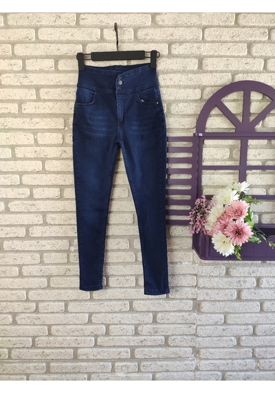 Esm Noche Yüksek Bel Likralı Jean Pantolon 90 Cm Lacivert