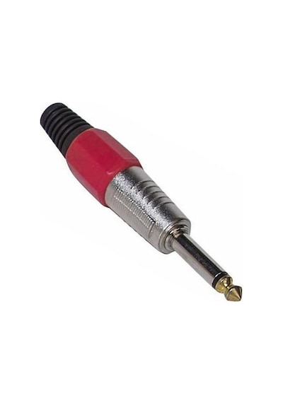 Gitar Jack Fiş 6.3 Mm Mono Metal Siyah*kırmızı