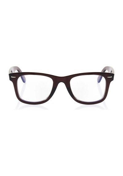 Wayfarer Kahve Mavi Işık Koruyucu Optik Uyumlu Çerçeveli Gözlük Şeffaf