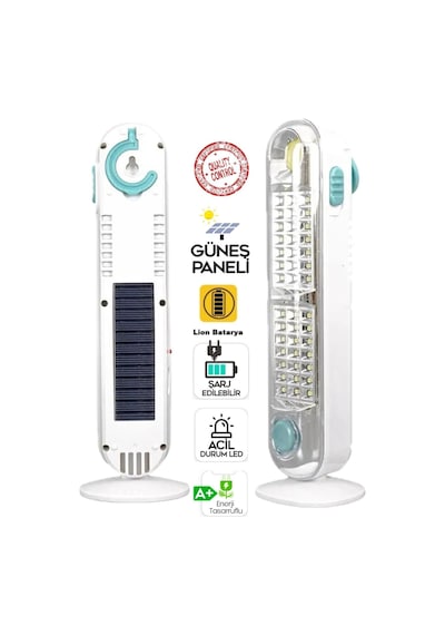 Hubrendy Çer V-005 42 Ledli+fener Solar Güneş Panelli Ultra Güçlü Ledli Şarjlı Işıldak
