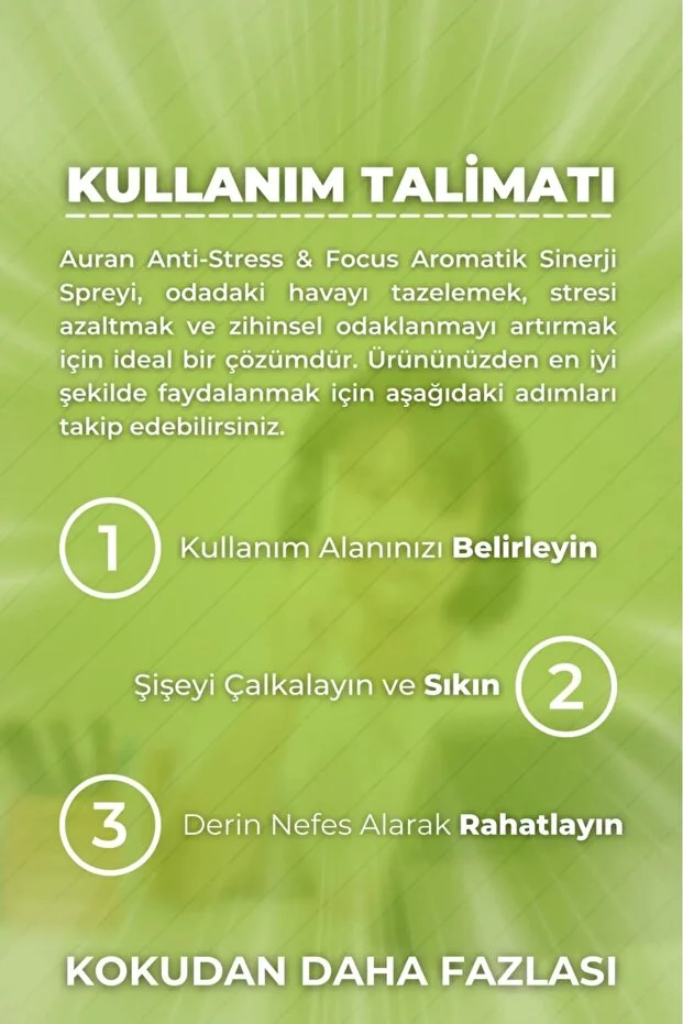 Anti-stress & Focus Stress Giderici Odaklanma Arttırıcı Aromatik Sinerji Spreyi 200ml Karışık