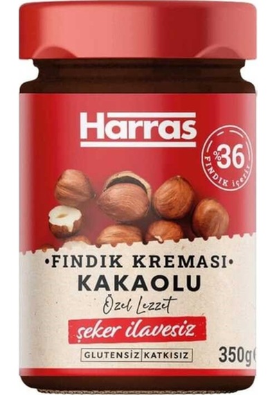 Şeker İlavesiz Kakaolu Fındık Kreması 350 G X 2 Adet - Sürülebilir Çikolatalı Fındık Ezmesi