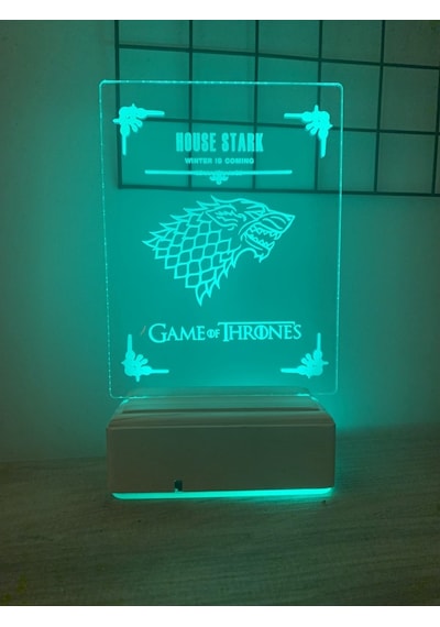 Game Of Thrones House Stark 16 Renk Gece Lambası