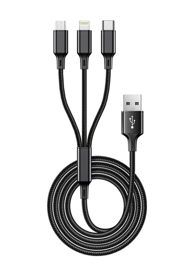 Çoklu Usb Şarj Kablosu 3'ü 1 Arada C Tipi Mikro Usb Bağlantı Noktası Portatif Hızlı Şarj Kablosu