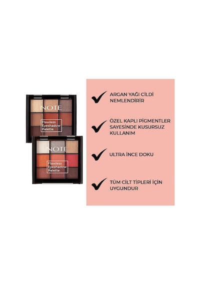 NoteCosmetics Flawless Eyeshadow Mat Ve Işıltılı Toz Göz Far Paleti - 01 Canlı Renkler