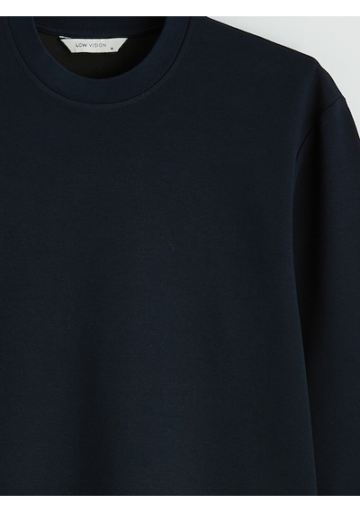 Lcw Vision Lacivert Bisiklet Yaka Erkek Sweatshirt