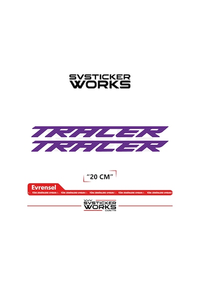 Yamaha Tracer 7 / 9 / Gt Uyumlu Yazı Sticker Yüksek Kalite Özel Kesim Folyo 2'li Set Mor
