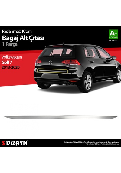 S-Dizayn Vw Golf 7 Krom Bagaj Alt Çıta 2013-2020