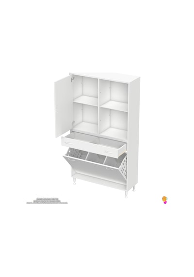 Modilayn Afra 100x173x32,5cm 1 Çekmece, 3 Göz Sepet, 1 Kapak, 4 Raf Dar Alan Banyo Dolabı Beyaz Modilayn Afra 100x173x32,5cm 1 Çekmece, 3 Göz Sepet, 1 Kapak, 4 Raf Dar Alan Banyo Dolabı Beyaz