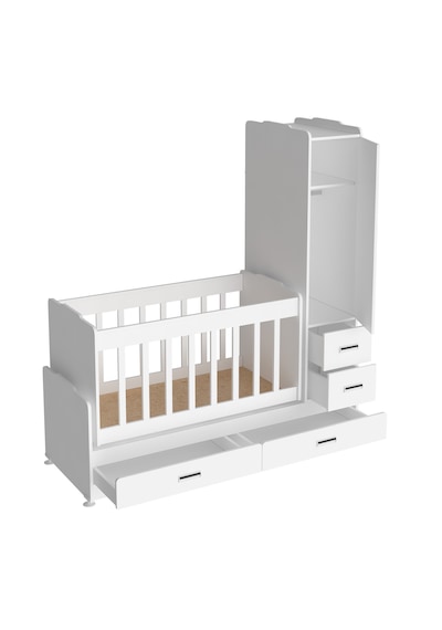 Patiko Furniture Sw 262 Dolaplı Büyüyebilen Beşik Beyaz