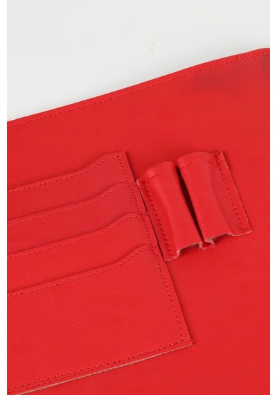 Apple Uyumlu MacBook Air Pro 13-14 Inç Organizer Evrak & Laptop & Tablet Çantası Kırmızı